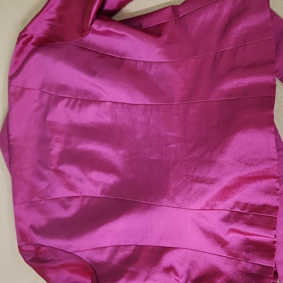 Kate Hill Vibrant Pink Satin Blazer/Shirt 100% Silk - Picture 7 of 9